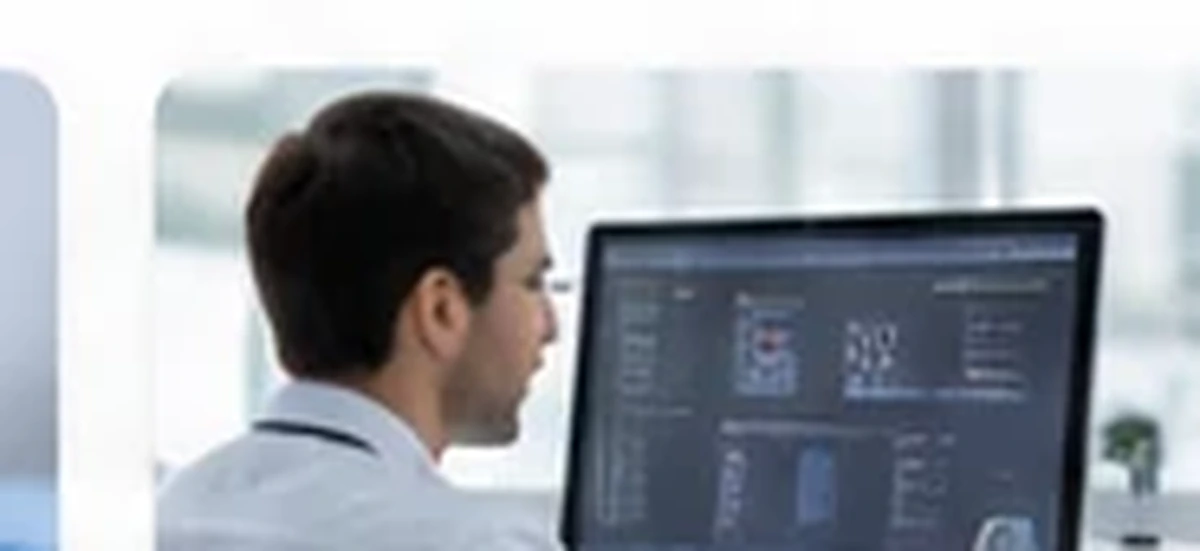 Healthcare provider reviewing diagnostics